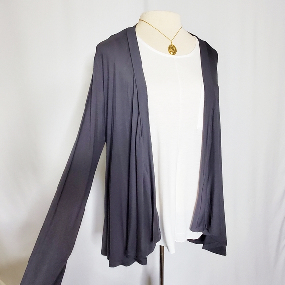 Gray Acemi Open Front Cardigan - M (NWOT) - Picture 9 of 10